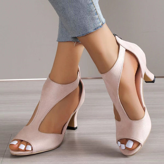 Fish-Shaped Back Zipper Heels