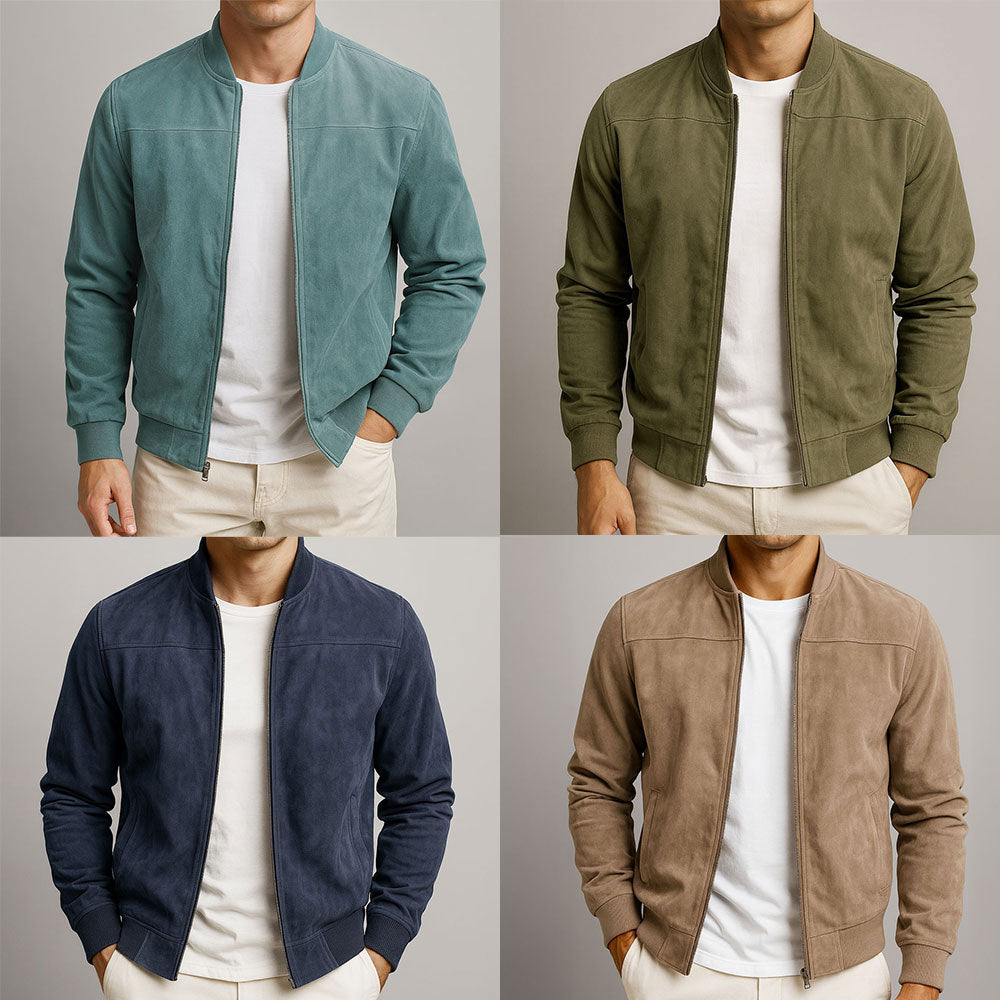 Adrian – Premium Suede Bomber Jacket