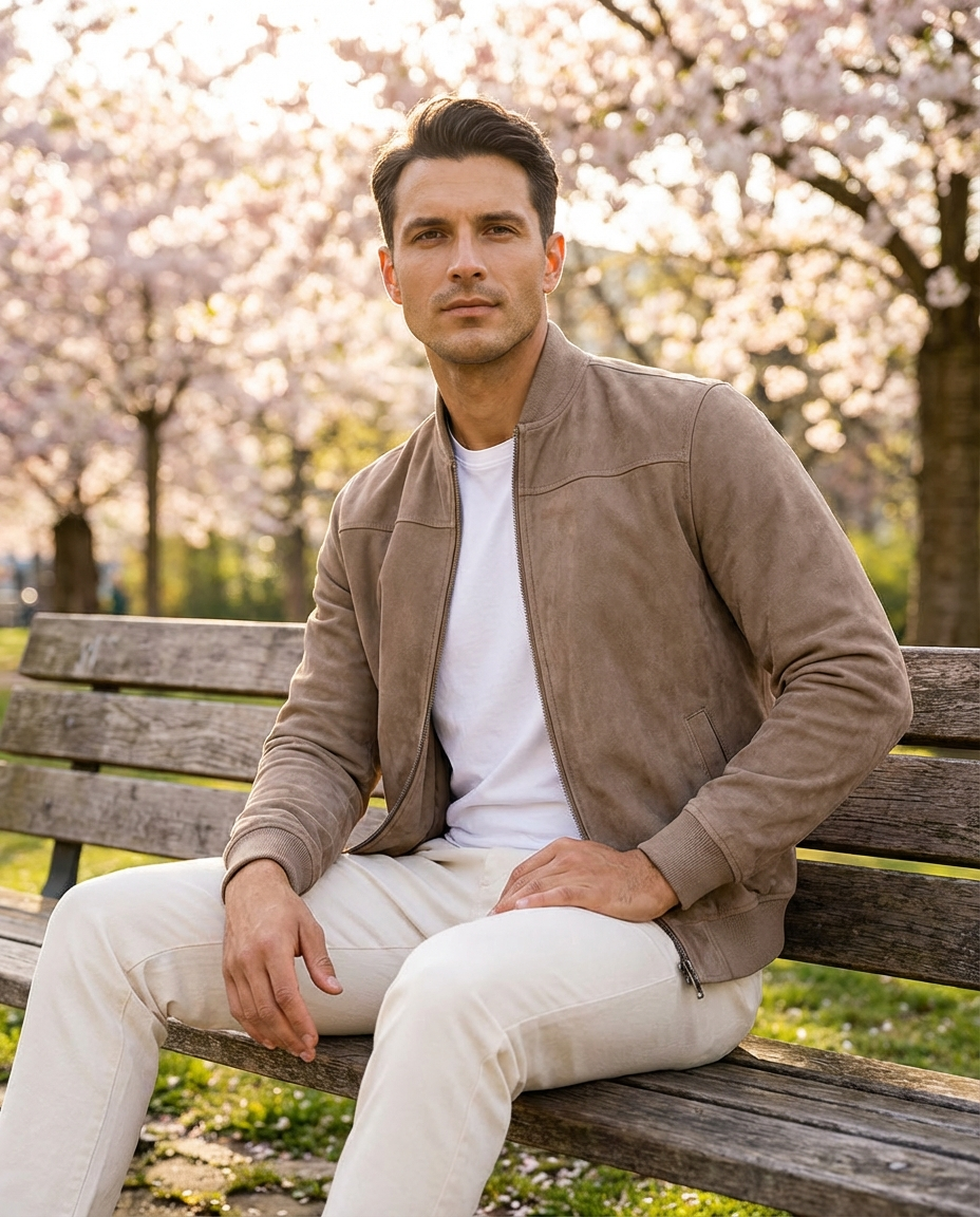 Adrian – Premium Suede Bomber Jacket